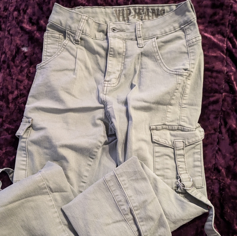 VIP Gray Relaxed Fit Cargo Jeans